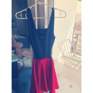 Black/red mini dress with cut out back